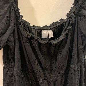 ASOS Curve Black Broderie Mini Dress